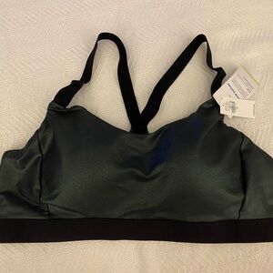 Black and iridescent Green Sports Bra